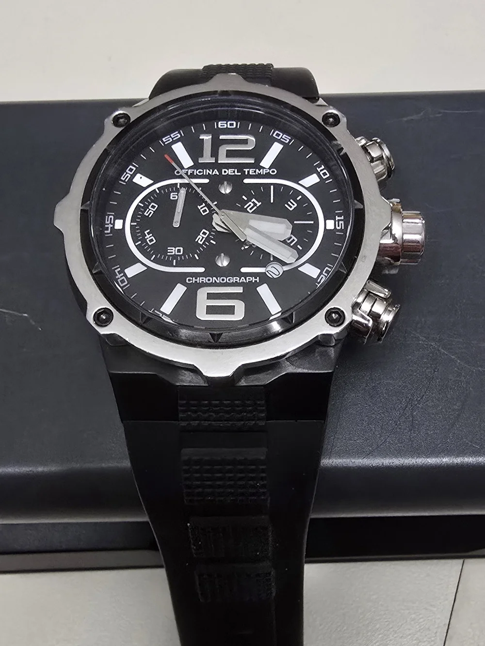 Officina Del Tempo Black Chronograph Watch